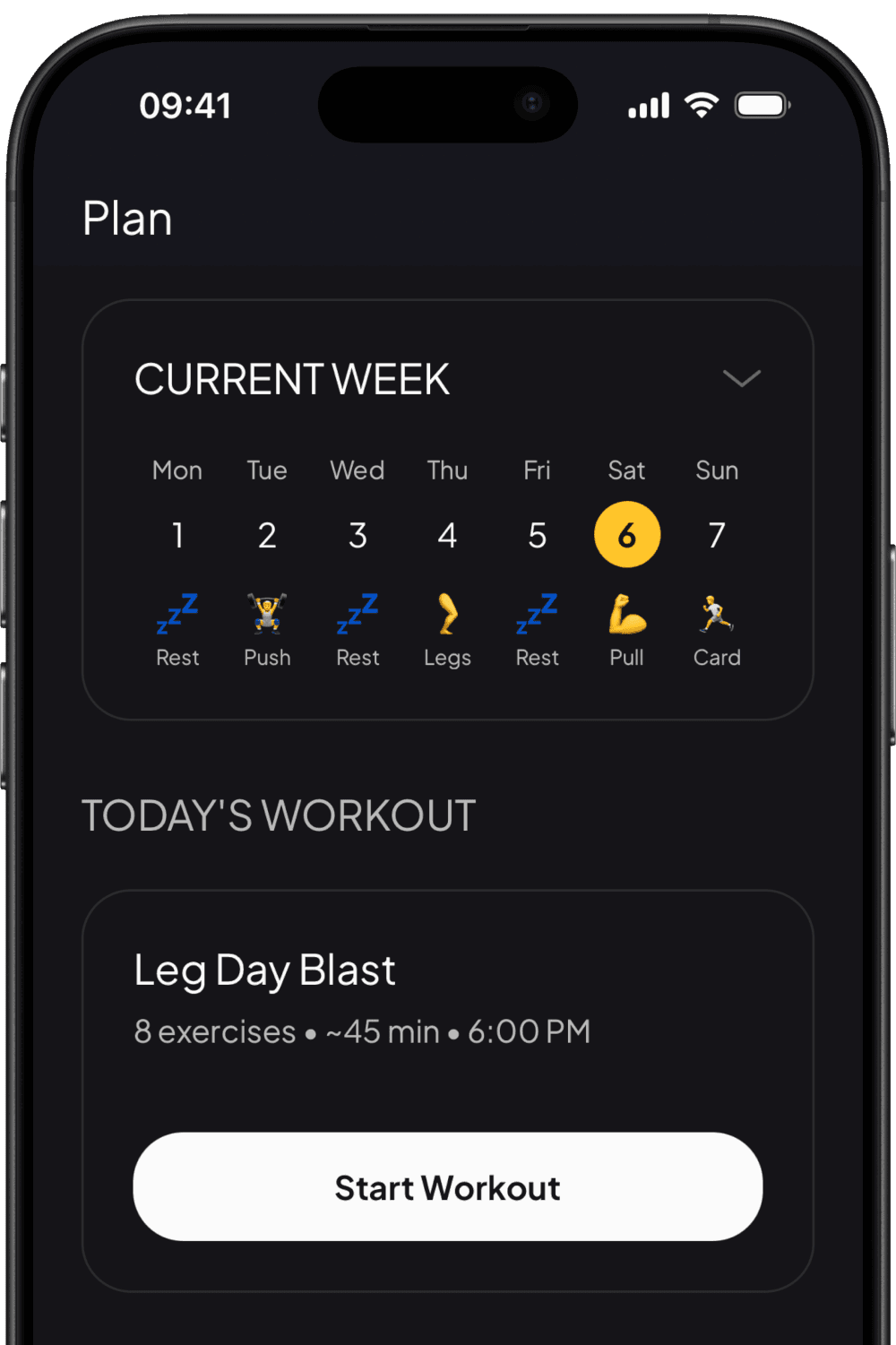 Serratus Fit app planning screen with program selection and questionnaire interface